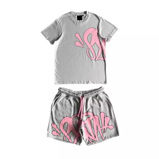 Conjunto Syna World Cinza/Rosa